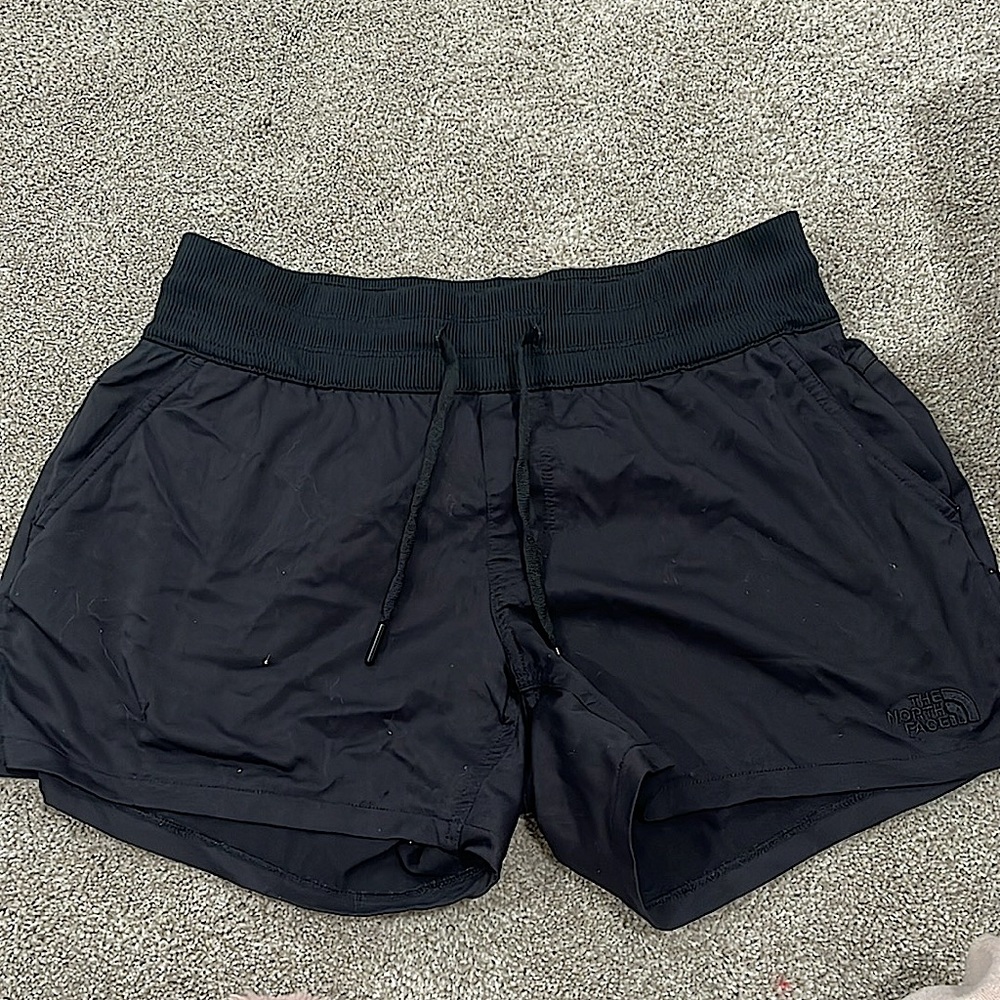 -Black northface shorts, worn twice, retail price is 45 dollars.
